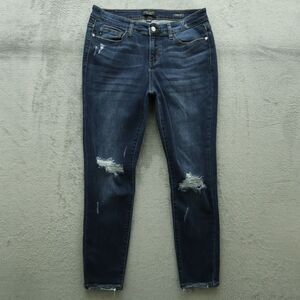 Judy Blue Jeans Junior's Size 11/30 Mid-Rise Slim Fit Denim 27" Inseam Destroyed